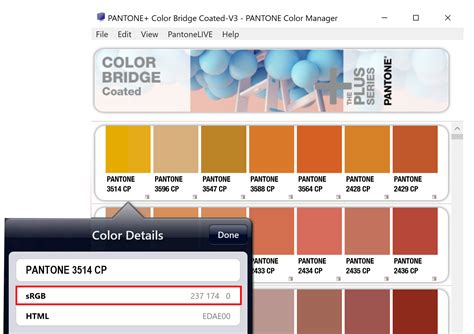 Guía Pantone RGB frente a Pantone Color Manager RGB