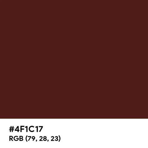 Deep Chocolate Color Hex Code Is 4f1c17