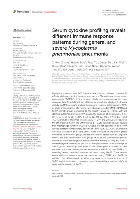Pdf Serum Cytokine Profiling Reveals Different Immune Response