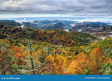 Autumn Foliage On Blue Ridge Parkway Near Maggie Valley North Ca Stock