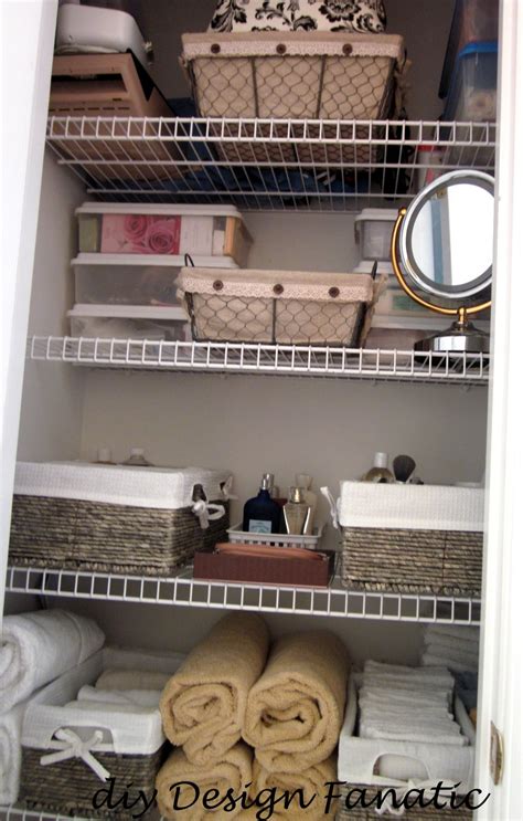 Linen closet storage baskets : Organization