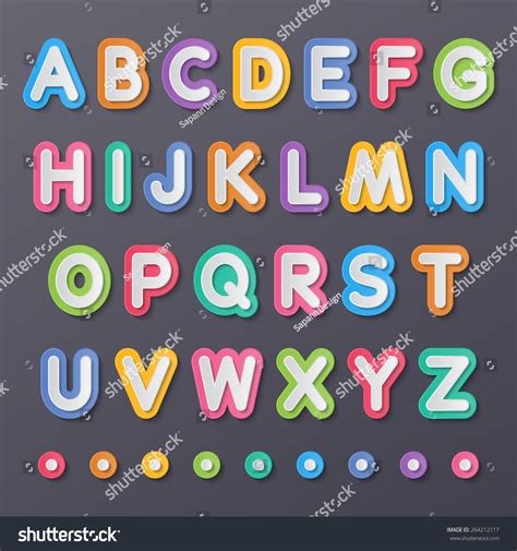 Colorful Paper Capital Alphabet Letters A To Z Fonts Vector