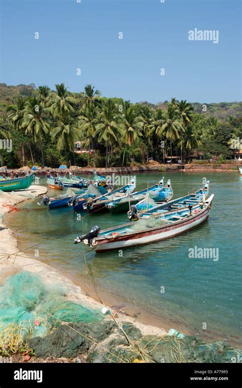 Local Fishing Boats At Baga Beach North Goa Goa India Stock Photo