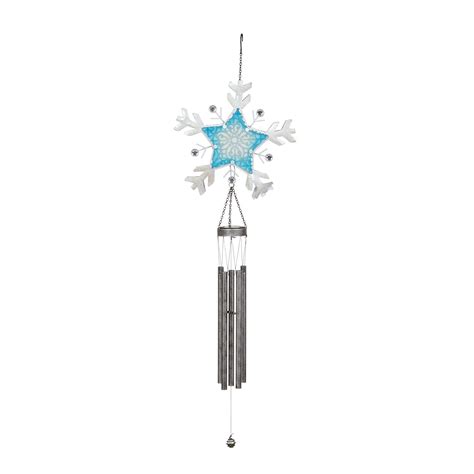Moonrays 97034 Solar Outdoor Winter Snowflake Wind Chime