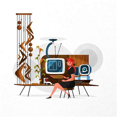Mid Century desk job. by Ann-Sophie De Steur on Dribbble