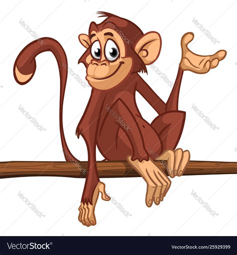 Cartoon Monkey Chimpanzee Royalty Free Vector Image