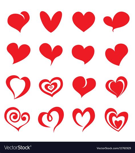 Valentine Heart Symbols Royalty Free Vector Image
