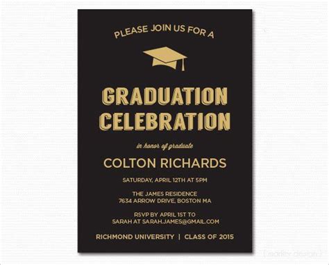 name is graduating from school location. 35 Graduation Dinner Invitation Template in 2020 | Dinner ...