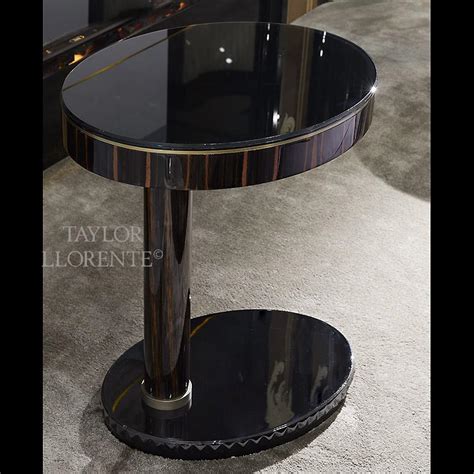 Macassar And Black Glass Occasional Tables Taylor Llorente Furniture