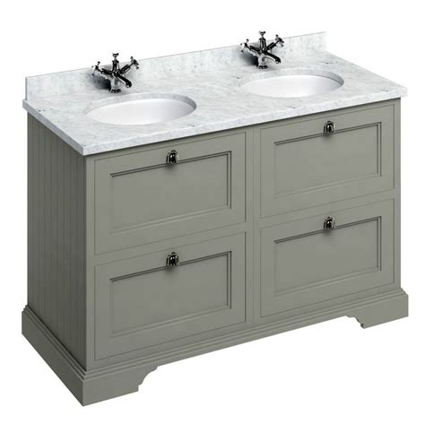 A vanity unit is a stylish addition to any bathroom. Burlington 130 Double Vanity Unit with Four Drawers : UK ...