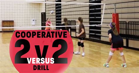 Cooperative Ball Control Drill 2 V 2 Coaching Volleyball Volleyball Practice Volleyball