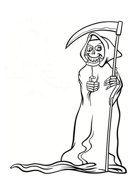Coloriage Monstre La faucheuse Halloween dessin gratuit à imprimer