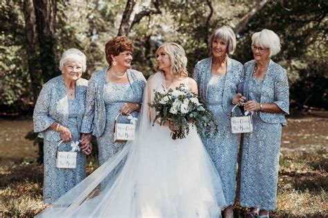 bride s 4 grandmothers serve as flower girls at wedding
