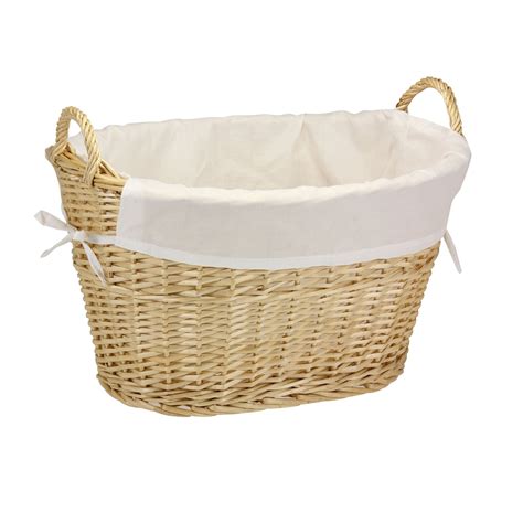 Household Essentials Willow Laundry Basket With Cotton Liner And Reviews