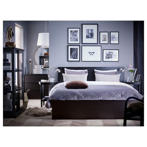 Gjöra bed frame queen, lönset, lönset ikea in 2019. MALM High bed frame/4 storage boxes - black-brown - IKEA