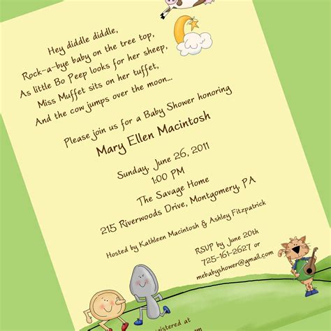 nursery rhyme invitations