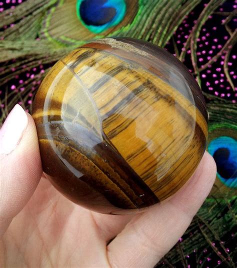 Striking High Shine Polished Tigers Eye Sphere Stone Of Etsy How To