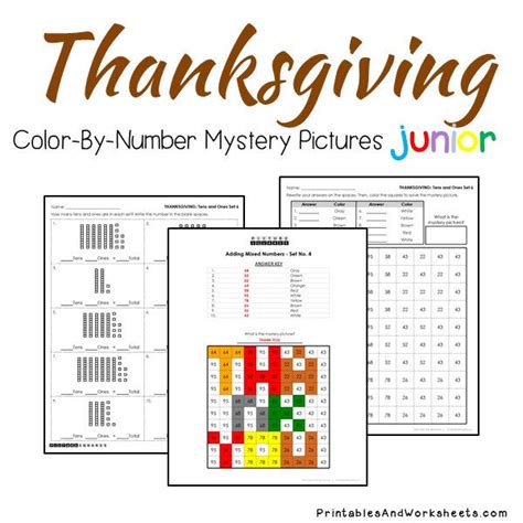 Thanksgiving Place Value Color By Number Printables And Worksheets