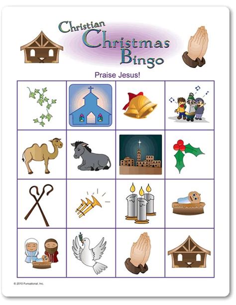 Printable Christian Christmas Picture Bingo Christmas Pinterest