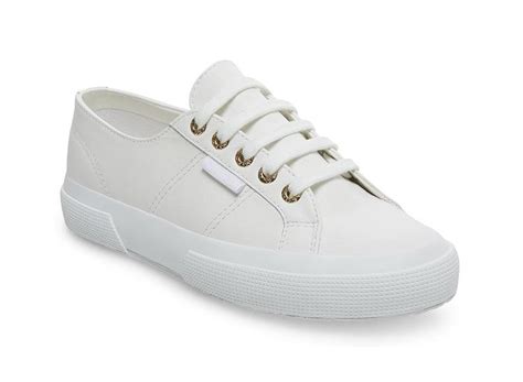 Superga 2750 Nappaleau White Gold Leather Outlet Online Womens Superga Leather Shoes Online