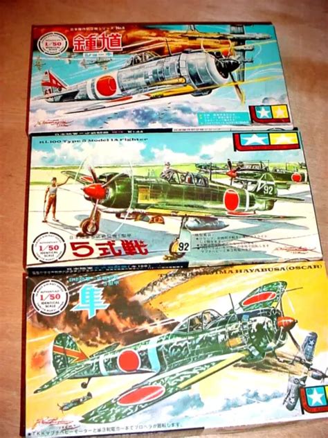 Lot Of 3 1960s Vintage Tamiya Mokei 150 Ww2 Fighters Ki 100 Ki 44