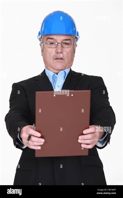 Stern Man With Clipboard In Suit Hi Res Stock Photography And Images