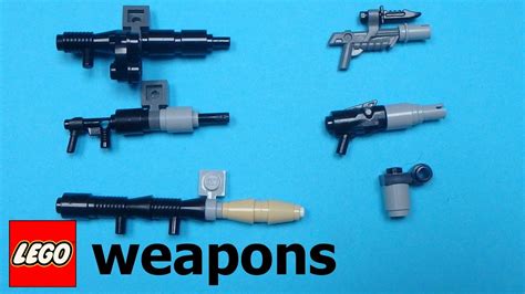 8 Simple Lego Weapons For Your Minifigures Lw1 Youtube