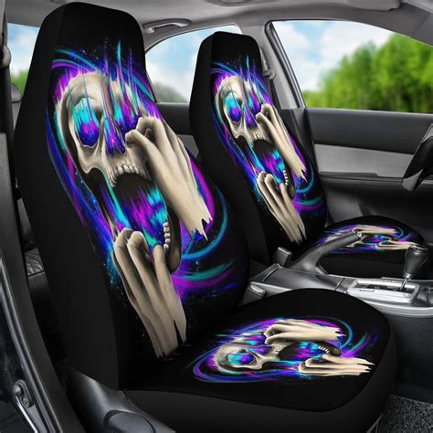 Full seat coverage + map pockets. Car Seat Cover Skull 6 - Novelty Trends