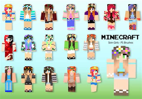 20 Minecraft Skin Girl Ps Brosses Abr Vol14 Pinceaux Photoshop