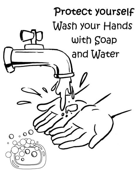 Free Hand Washing Coloring Pages For Preschoolers - Kids Activities | Kindergarten worksheets