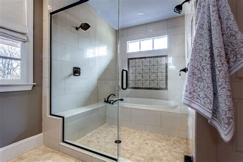 Dual Shower Spanish Tile Accent Traditional Bathroom