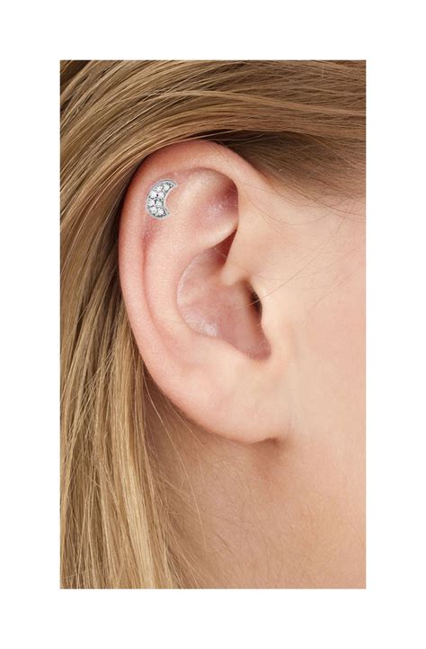 L Surgical Steel Ear Cartilage Helix Tragus Stud Earring Etsy