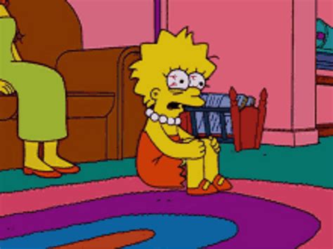 Lisa Simpson Heartbroken Sobbing Ripping Paper Gif Gifdb Com