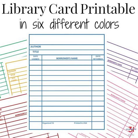 Library Card Printable Make Your Own Library Book Cards