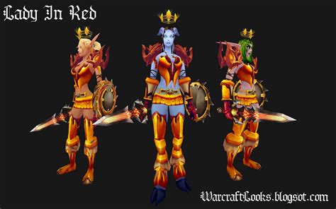Warcraft Looks Plate Mogging Outfit Lady In Red
