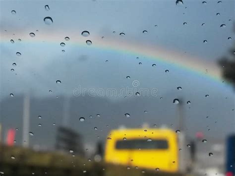 Rainy Day With Rainbow Stock Photo Image Of Rainbow 126655332