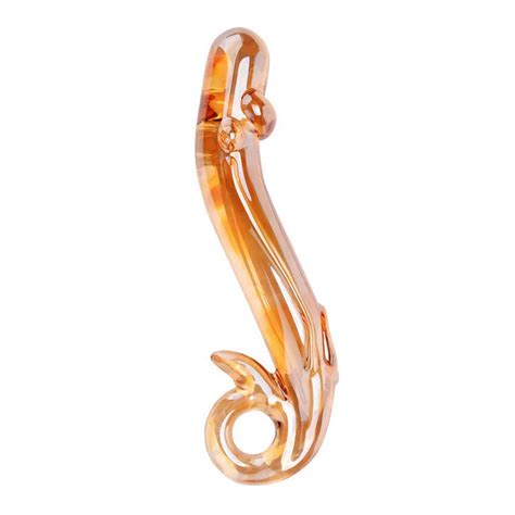 Golden Glass Dildo Artificial Penis Toys Crystal Anal Bead Butt Plug Masturbation Adult Female