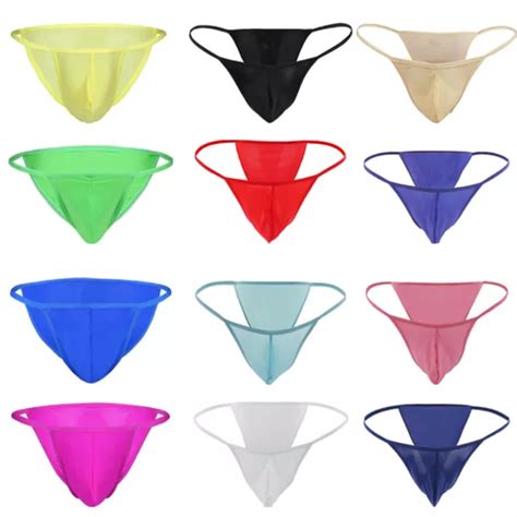 Mens Lingerie Bulge Pouch Tanga Bikini Briefs G Srting Underwear