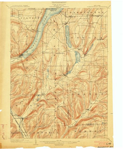 Hammondsport Ny 1903 1903 Usgs Old Topo Map 15x15 Ny Quad Old Maps
