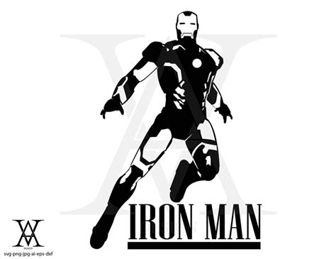 Ironman Silhouette Marvel Vector Instant Download Etsy