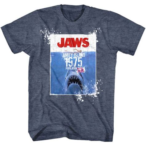 Jaws Shark Amity Island T Shirt Mens T Shirts Societees