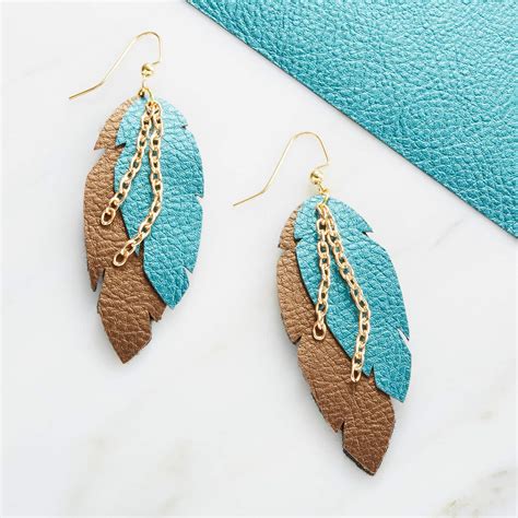 Feather Faux Leather Earrings Projects Michaels