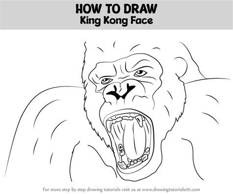 How To Draw King Kong Face King Kong Step By Step