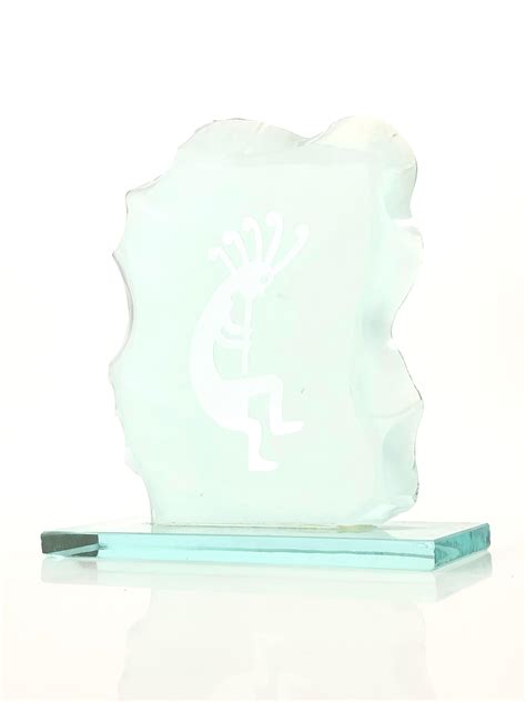 Lot Etched Glass Kokopelli Panel