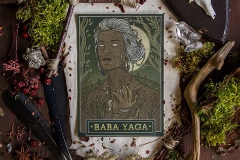 Baba Yaga A5 Art Print Slavic Goddess Folklore Pagan Art Etsy Uk