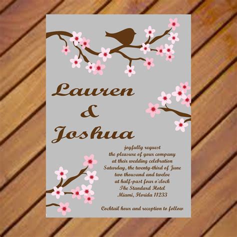 cherry blossom wedding invitation by glamourcards on etsy cherry blossom wedding invitations