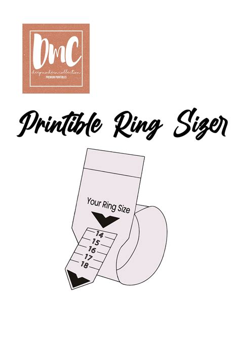 Printable Ring Sizer Ring Size Finder Ring Size Measuring Tool Ring