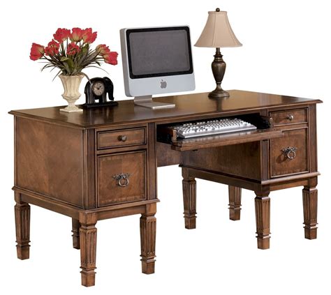 Ashley Furniture Hamlyn Medium Brown Home Office Storage Leg Desk