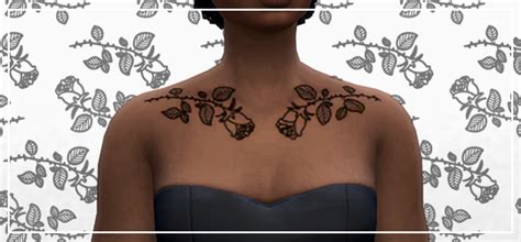 Rose Collarbone Tattoos For The Sims 4 All