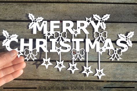 Download Merry Christmas paper cut SVG / DXF / EPS Files By Digital ...